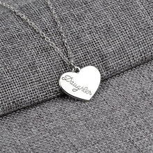 2 Pcs Family Jewelry Heart Couple Pendant Necklaces Danghter Mother Love Ne