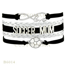 (10 PCS/Lot) Infinity Love Soccer Mom Football Charm Bracelets For Women Me
