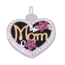 Snake Chain Cremation Necklace Two Tone Mom in Heart Memorial Funeral Keeps