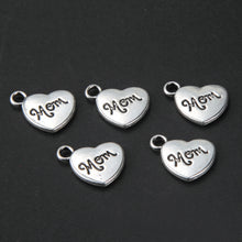 New Design 15*14mm DIY Mom Heart Love Beads Tibetan Silver Charms Pendant