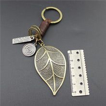 leather keychain alloy Leaf keychain, Mothers's gift free shipping, persona