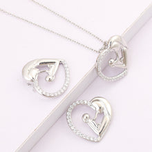 MJARTORIA 1PC Rhinestone Heart Pedant Mom Baby Love Jewelry Findings DIY Ne