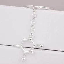 2016 DNA key chain DNA Base Pair Molecule Keychains in Silver for women fre
