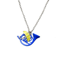 New How I Met Your Mother Umbrella Yellow Blue French Horn Pendant Necklace