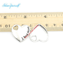 12pcs Tibetan Silver Plated I Love Mom Charms Pendants for Jewelry Making D