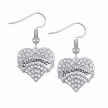 Lemegeton Crystal Heart Earrings  BRIDE and BRIDESMAID MAID OF HONOR MOTHER