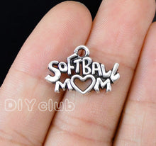 40pcs  Antique Silver Hockey Baseball Softball Basketball Tennis Mom Charms
