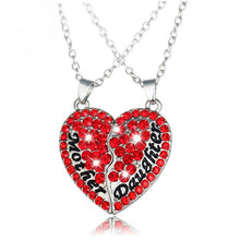 Mother's Day Gift Heart Pendant Necklace Rhinestone Heart Necklace Mom Jewe