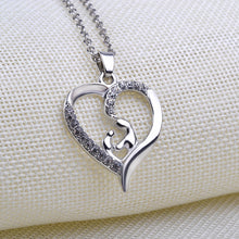 Mother Baby Hand in Hand Heart Pendant Mom Daughter Son Child Family Love C