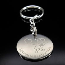 2017 Fashion MIA FIGLIA ELA MIA VITA Stainless Steel Keychain Silver Color