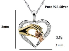 Bijouterie Silver Hand for Mom and Baby Heart Pendants Pingente Necklaces &