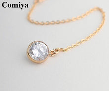 Comiya 2017 Fashion Thin New Plated Simple Link Chain Necklace One Big Crys