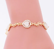 Crazy Feng Gold Color Mother Daughter Crystal Heart Bracelet Bangle Mom Wom