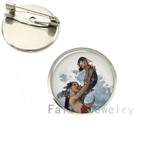 Mermaid Kissing Baby Brooches Charm Sirens of the Sea Fairytales Mythology