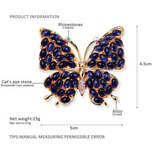 Aitunan Opal Blue Stone Butterfly Brooch Pins Insect Romantic Fashion Women