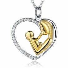 Authentic S925 Pure Sterling silver fine jewelry gold color mom mother son
