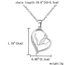 2017 New Crystal Horse Head Heart Pendant Necklaces For Women Silver Choker