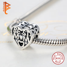 BELAWANG 925 Sterling Silver Bead Charm European Best MOM Friends Bead Fit