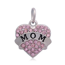 Lemegeton Dropping Shipping Stainless Steel Crystal Heart With Mom Charm Wi