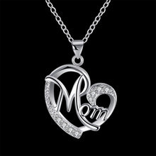 Love Mom Gift Big Mom Necklace Silver Plated Jewelry Christmas Gift For Mot