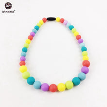Let's Make color silicone beads rainbow necklace chewable beads nursing nec