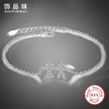 Shipinwei New Mom Bracelet 925 Sterling Silver Link Chain Bracelets For Dau
