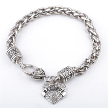 Rhinestone Heart Bracelet Letters MOM SISTER NANA MIMI nana niece nurse tea