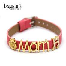 Legenstar Genuine Leather Bracelet MOM Alloy Charm Wristband DIY Bracelets