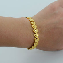 Anniyo 19cm Heart Bracelet for Women, Gold Color Dubai Bangle for womens,Ar