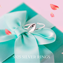 QIMING Design 925 Sterling Silver Ring Fashion Plain Silver Leaves Ring Mo