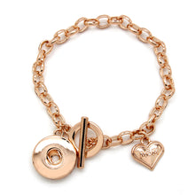 New Fashion Alloy Chain Link Bracelet Rose Gold OT Clasp with 20mm Snap But