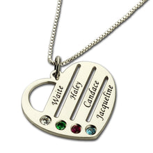 Wholesale Family Necklace with Kids Names Engraved Heart  Mother Necklace S