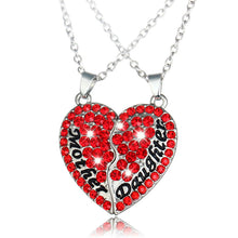 6 Colors 2PCS Broken Heart Mother Mom Daughter Crystal Rhinestone Fashion P