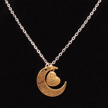 Fashion Necklace,Moon Heart Mom uncle aunt brother dad daughter grandpa sis