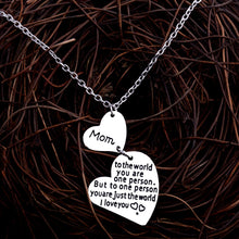 Mom Necklace Double Heart Charm Love Family Female Mothers Day Chain Pendan