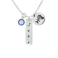 It's A Boy Personalized Baby Name Necklace With Birthstones ,Customize Baby