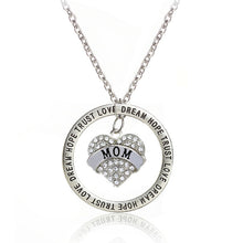 XIAOJINGLING Vintage Silver Mom Crystal Rhinestone Love Heart Dream Hope Tr