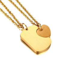 Vnox Free Engraving Name Heart Pendant for Women Girl Necklace Dog Tag Stai