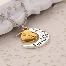 New Fashion Moon Heart I Love You Dad Mom Son Daughter Pendant Necklace for