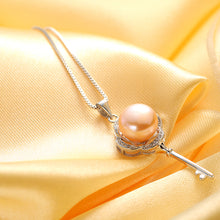 High Quality love key necklaces 100% natural freshwater pearl necklaces & p