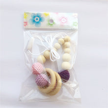 2PCS DIY Baby Safe Wood Beads Teething Necklace infant pacifier dummy mom t