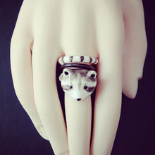 3 piece Bear Ring Enamel Handcraft Raccoon Jewelry Unique Sister Mom Gifts