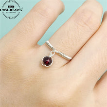 925  Rings 2pcs handmade wire wrapped genuine blood red simple  beads Penda