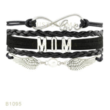 (10 PCS/Lot) Infinity Love Mom Angel Wing Charms Bracelets For Women Men Je