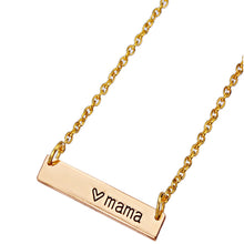 Heart Mama Tiny Bar Necklace Mom Gift Mother's Day Birthday Gift Family Jew