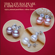 RUNZHUQIYUAN 2017 100% natural freshwater pearl stud earrings 925 sterling