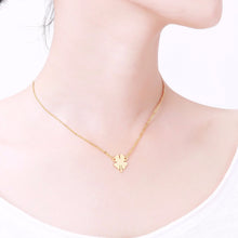 Four Leaf Clover Necklace Women Boho Jewelry Stainless Steel Irish Faith Sp