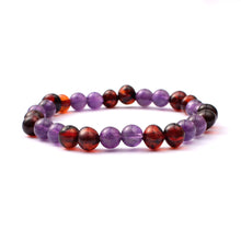 EAST WORLD Amber Bracelets with 5mm Natural Amethyst Baltic Amber Original