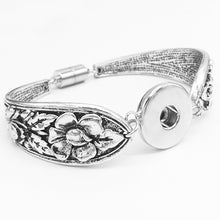 7 Style   flower feathers Retro snap button bracelet for women MOM  (fit 18