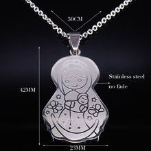 Mama Pendants Necklaces Choker Mom with kids Jewelry Stainless Steel Neckla